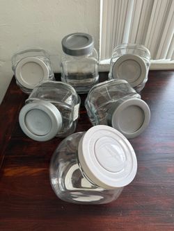 Lot of 6 Storage Jars 5 Glass IKEA FORVAR and OKO 2 Quart