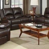 Brand New 2 PC Two-Toned Brown Reclining Sofa and Love Seat