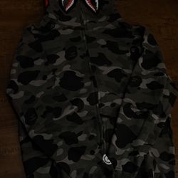 All Black Shark Camo Bape Hoodie