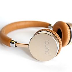 Puro Sound Labs BT2200 Studio Grade Headphones for Kids Tan/Gold Leather