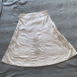 Faded Glory Corduroy Skirt w Beading and Stitching Design 