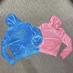 Women’s Pink & Blue Balenciaga Velour Jackets
