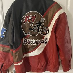 XXL Tampa Bay Buccaneers NFL Snap Up Leather Jacket Jeff Hamilton 