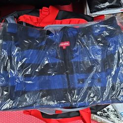 Supreme NEW Buffalo Plaid Flannel Vest Royal Blue Large FW14