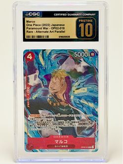 Marco One Piece CGC Pristine 10 OP02-018 Alternate Art Parallel