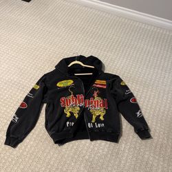 Pacsun Subliminal Black Racing Zip Up