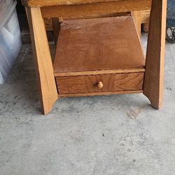 Wood table with drawer