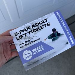 2 day lift ticket- Sierra at Tahoe