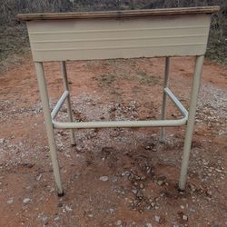 Vintage School Desk Or Side Table 