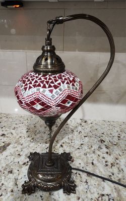 Turkish Mosaic Swan Neck Table Lamp