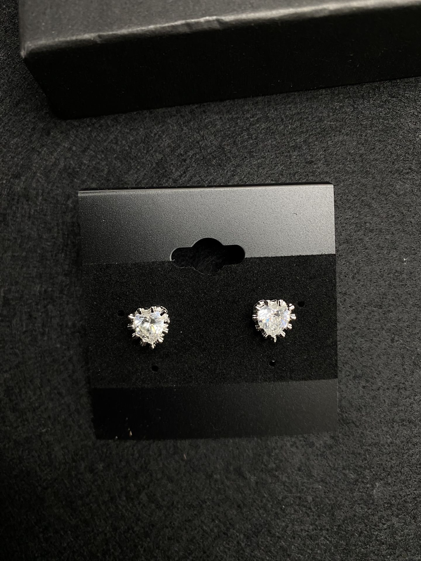 925 Silver Cz Heart Earrings