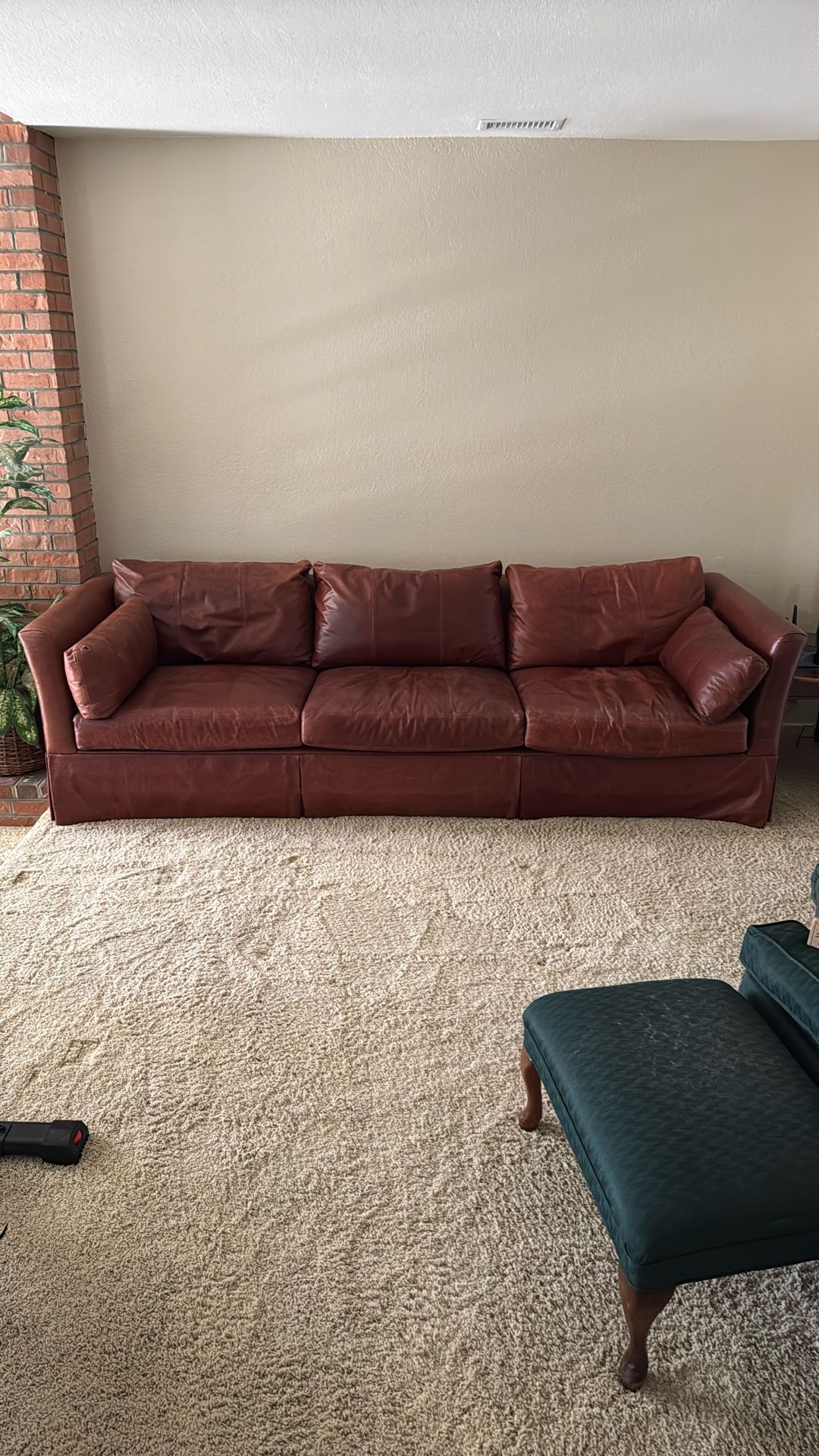Large Brown Leather Couch
