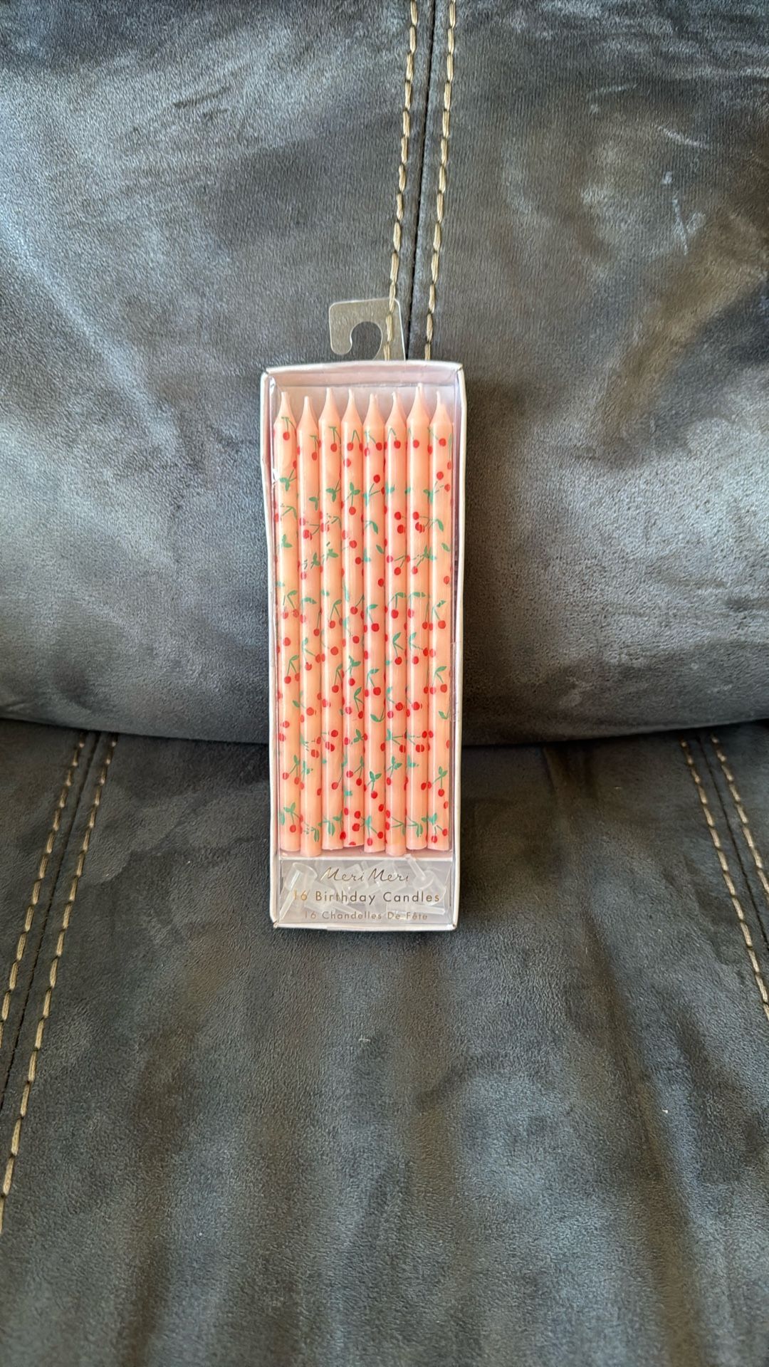 New 16 Pack Birthday Cake Cherry Candles & Holders