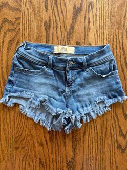 Hollister Co. Low-Rise Jean "Short-Short" denim cutoffs. Size 1 - Y2K