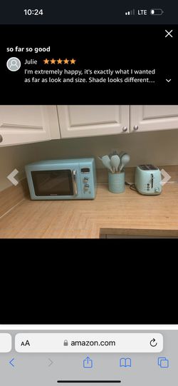 0.9Cu.ft. Retro Countertop Compact Microwave Oven 900W 5 Power Levels Mint Green