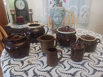 Collection Of Brown Drip/ Brown Stoneware