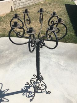 Custom Made Wrought Iron Plant Stand Candelabra Vintage
