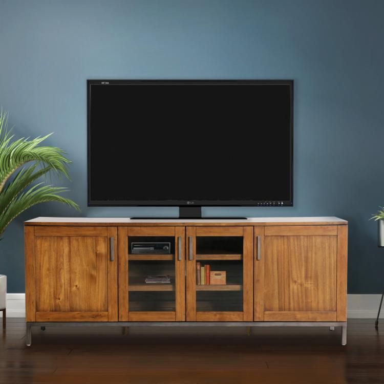 Alix 72" Multi Use Media Console, Light 24 Brown