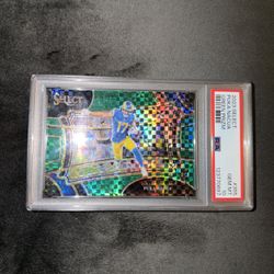 Puka Nacua Select 2023 Green Prizm 1/5 PSA 10