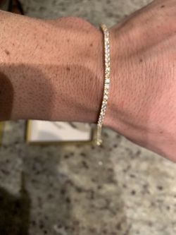 Unisex Tennis Bracelet, Gold Plated