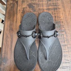 Black Gucci Flip Flops