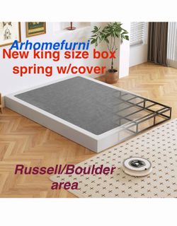 New Arhomefurni king size box spring w/cover 7”H. Russell/Boulder area