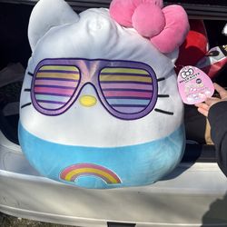 Hello Kitty Squishmallow 20 inch - Blue Sunglasses