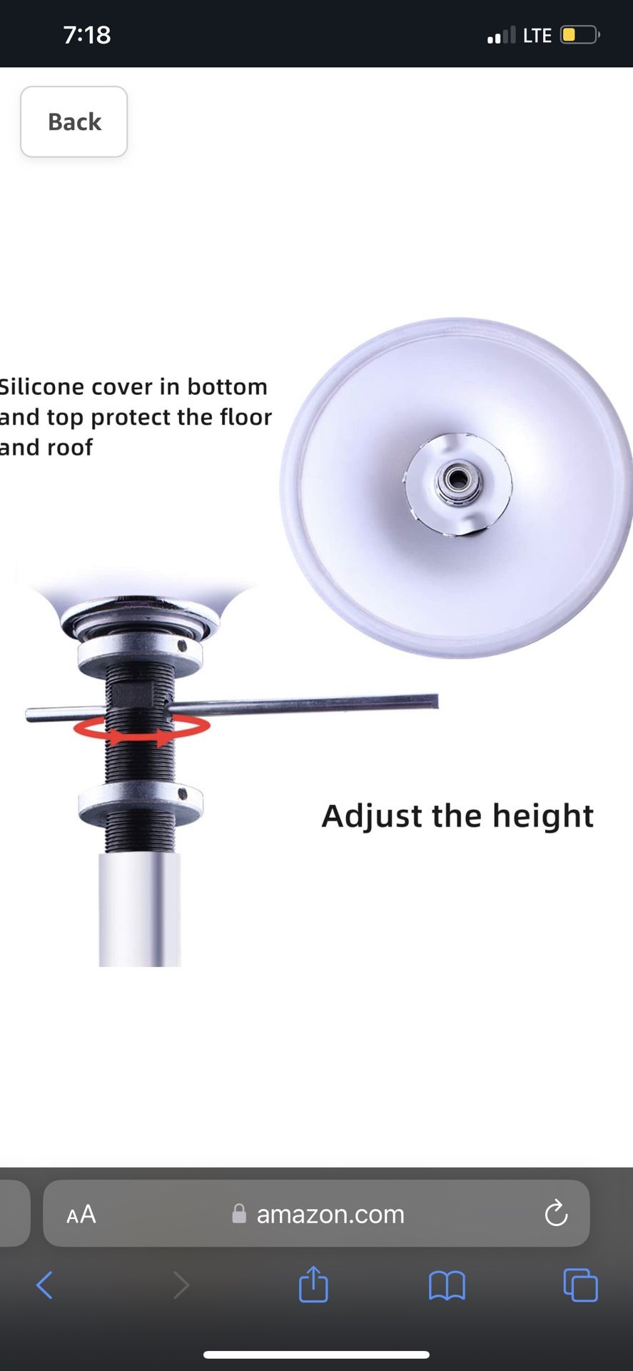 RAYLON 45mm Spinning & Static Dance Pole – Adjustable 7.4ft To 9.6ft, Portable For Home & Fitness