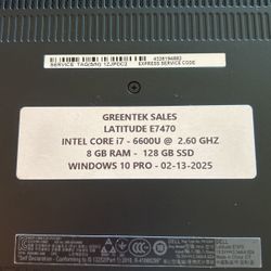 dell latitude e7470. i7. 6600u. 8gb