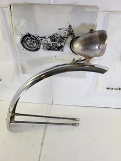 Vintage Balloon Tire Bicycle Chrome Front Fender Battery Headlight Struts