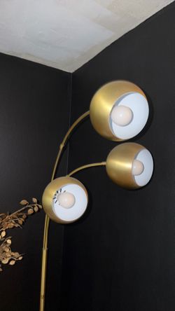 75.5"x29.5" Span 3-Head Metal Globe Floor Lamp Brass - Threshold™