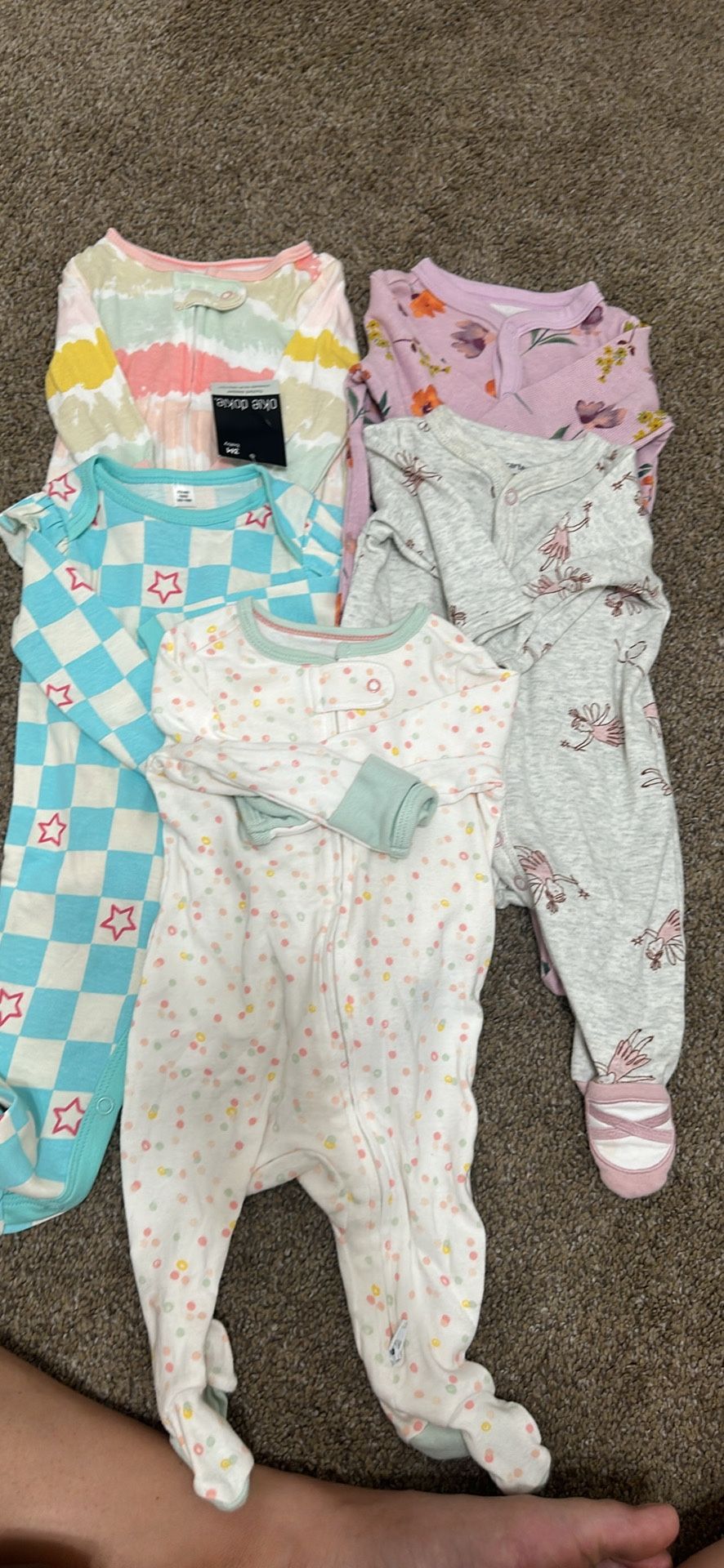 5 Baby Pajamas 0-3 Months