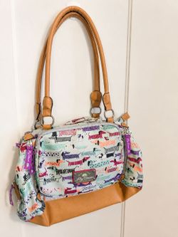 Lily Bloom Colorful Dog Print Shoulder Bag 🐶💜