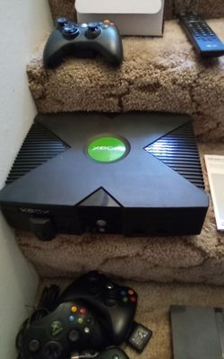 Video game console and accessories with controls,games and cables
