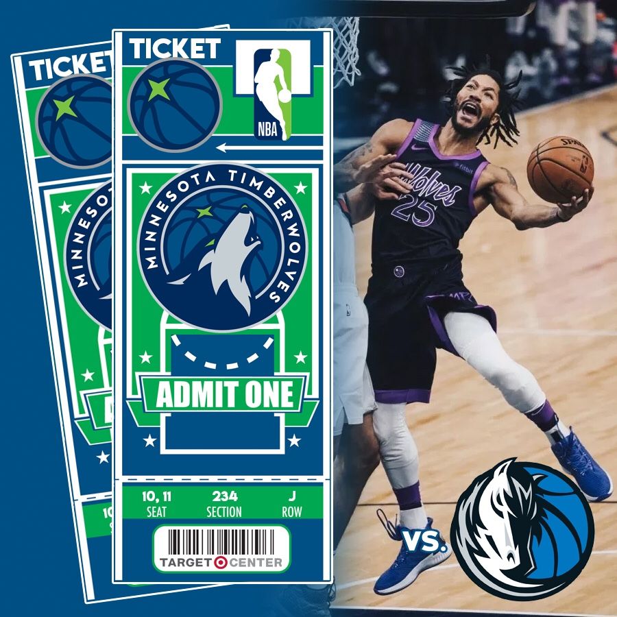 Timberwolves vs Dallas Mavericks | Two Tickets | Fri Jan 11th | Prince ☔️ Night