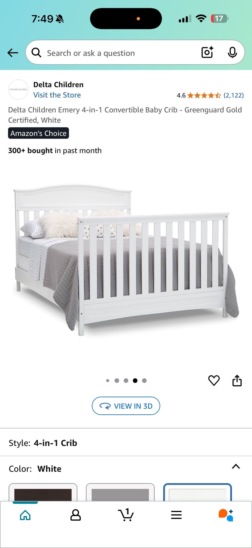 Brand New In Box In Convertible crib