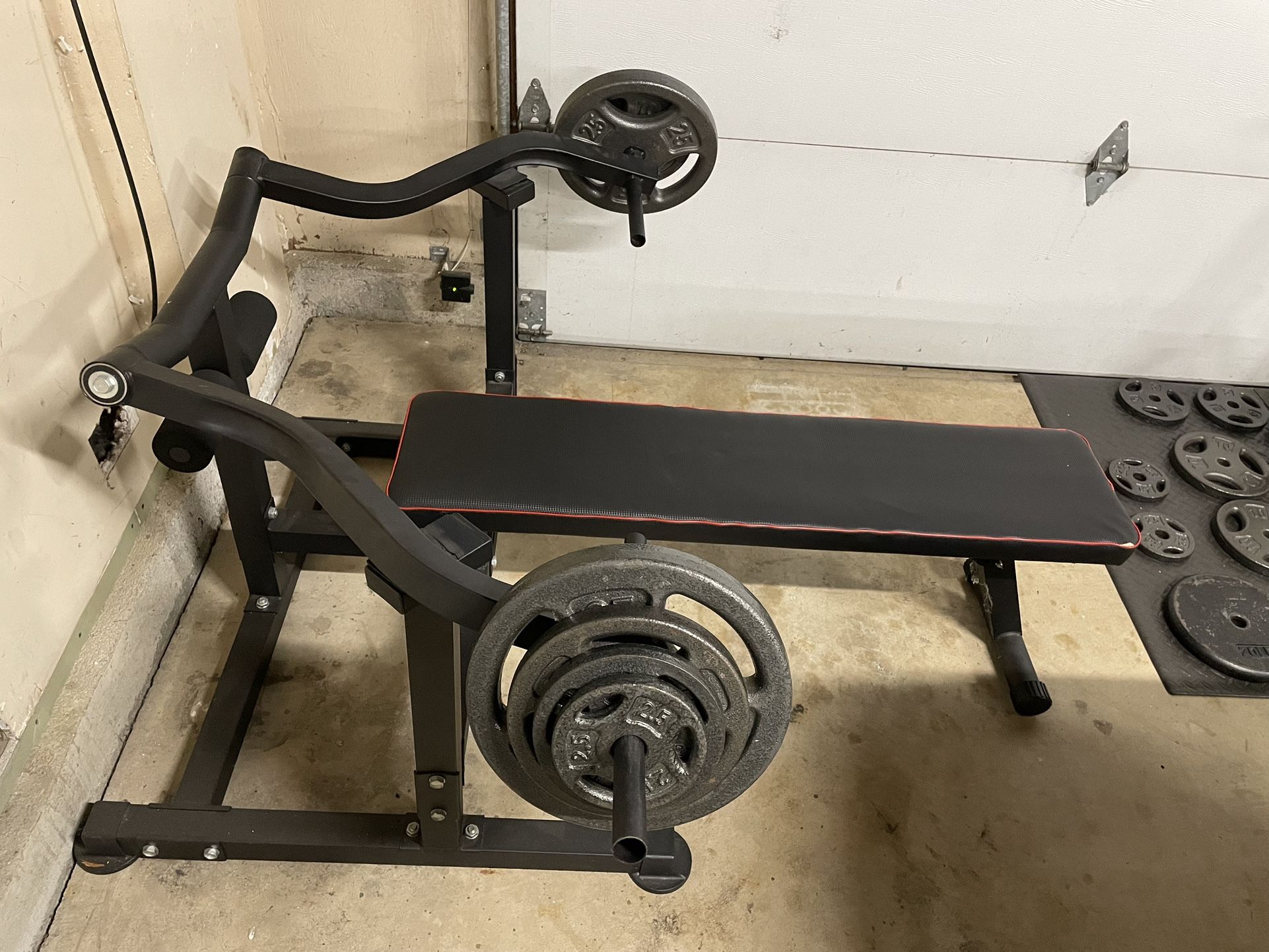 Bench press and  A Total Of 250 Lbs Weights $200