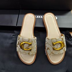 Coach women's sandals color cream size 39