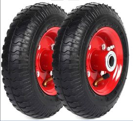 AR-PRO (2-Pack) 2.80/2.50-4" Tire And Wheel Set - 8 Inch Wheelbarrow Tire  #1094//9-32