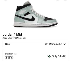 Jordan 1 Mid Aqua Blue Tint (Women's)