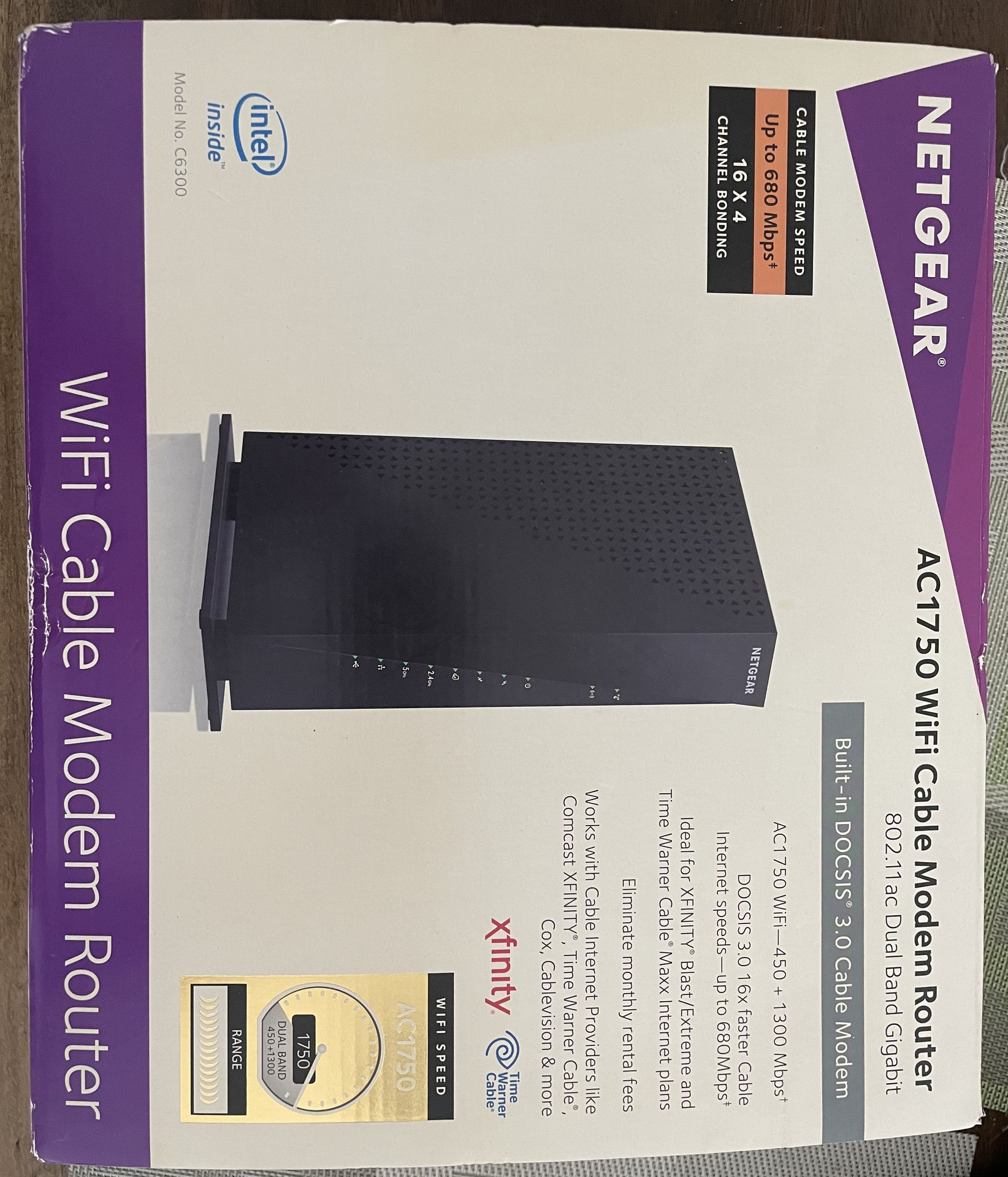 Netgear C6300 AC1750 Cable Modem + WiFi Router – Working Great!