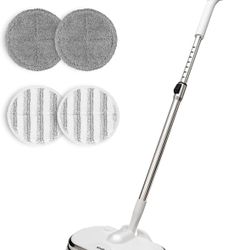 Cordless Electric Mop for Floor Cleaning, AlfaBot WS-24 Electric Spin Mop, Electric Mop with Water Sprayer and LED Headlight, Lightweight & Rechargeab