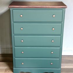 Newly Refinished Green Wood Dresser