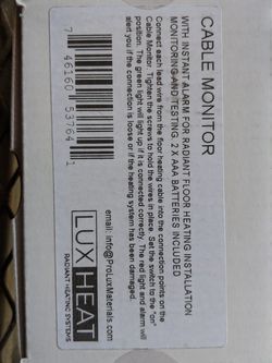LuxHeat Cable Monitor For Heated Floor
