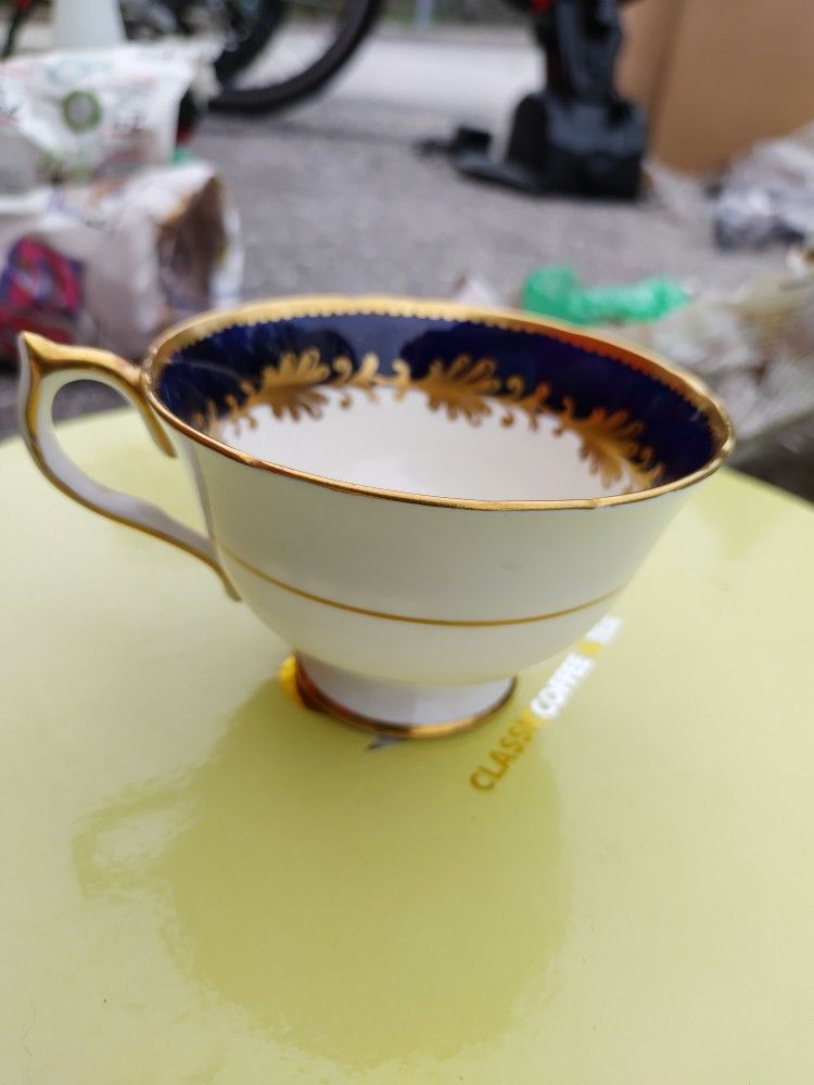 Vintage Aynsley Bone China Tea Cup #29, Cobalt Gold