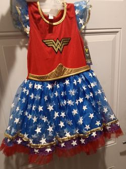 2 Wonder women tutu dresses 4-6 small girls