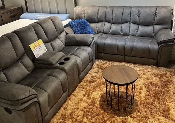 Barcelona Two Piece Sofa Loveseat Reclined In Living Room $1099