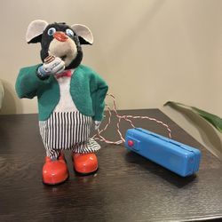 Vintage Marusan San Japan Smoking Walking Papa Bear R/C Tin Toy