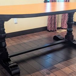 Solid Teak Wood Dining Table Base With Laminate On Top 