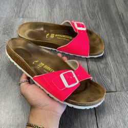 Birkenstock Madrid Slide Sandals Women's Pink Patent Glossy - EU 39 US 8